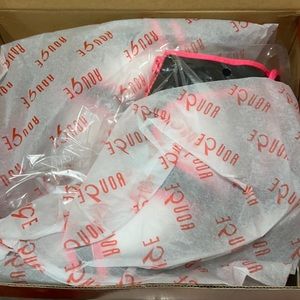 neon pink and black heels